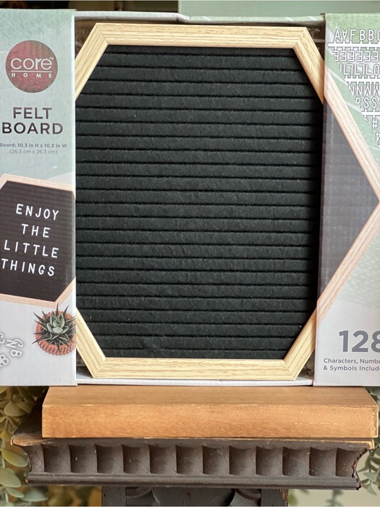 Other - Black Felt Letter Board with Natural Wood Frame